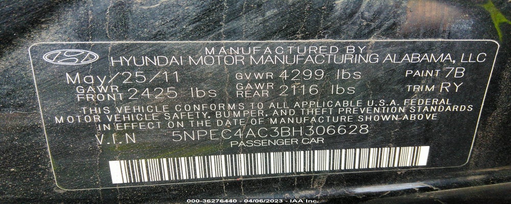 5NPEC4AC3BH306628 2011 HYUNDAI SONATA photo no. 9