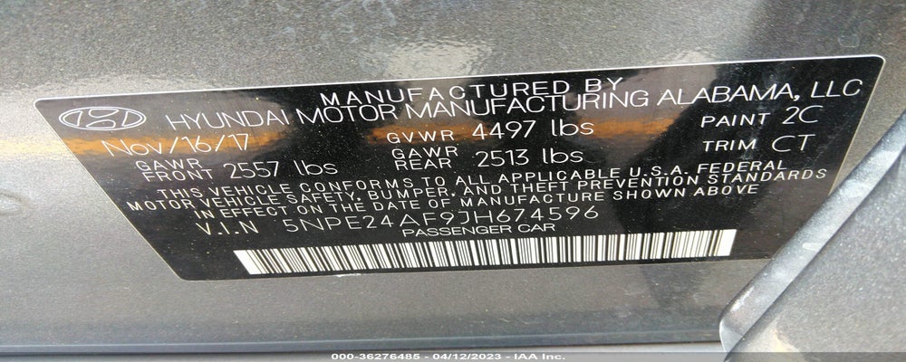5NPE24AF9JH674596 2018 HYUNDAI SONATA photo no. 9