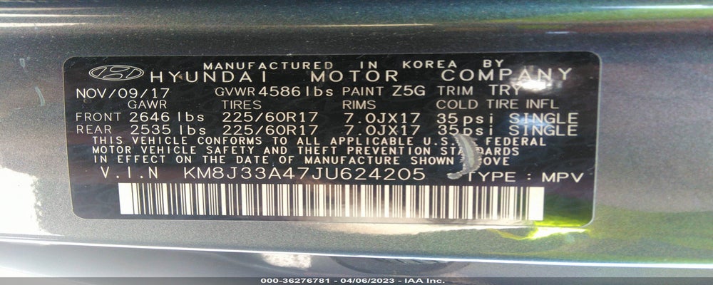 KM8J33A47JU624205 2018 HYUNDAI TUCSON photo no. 9