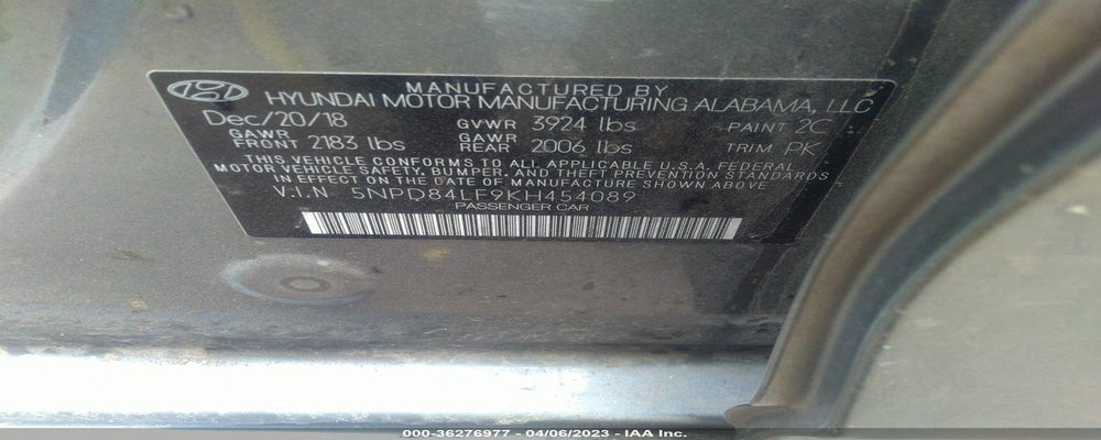 5NPD84LF9KH454089 2019 HYUNDAI ELANTRA photo no. 9