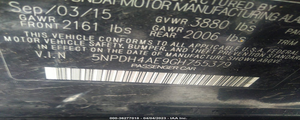 5NPDH4AE9GH755379 2016 HYUNDAI ELANTRA photo no. 9