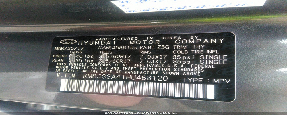 KM8J33A41HU463120 2017 HYUNDAI TUCSON photo no. 9