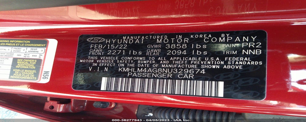 KMHLM4AG8NU329674 2022 HYUNDAI ELANTRA photo no. 9