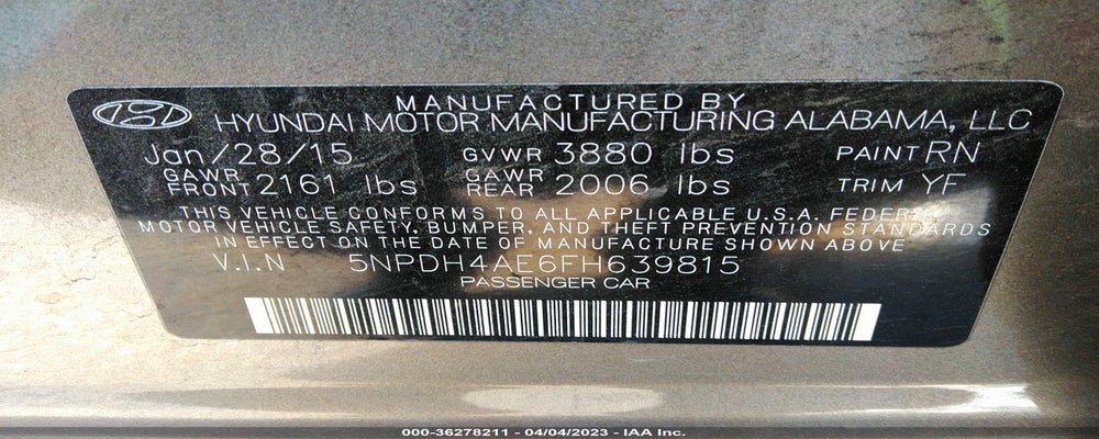 5NPDH4AE6FH639815 2015 HYUNDAI ELANTRA photo no. 9