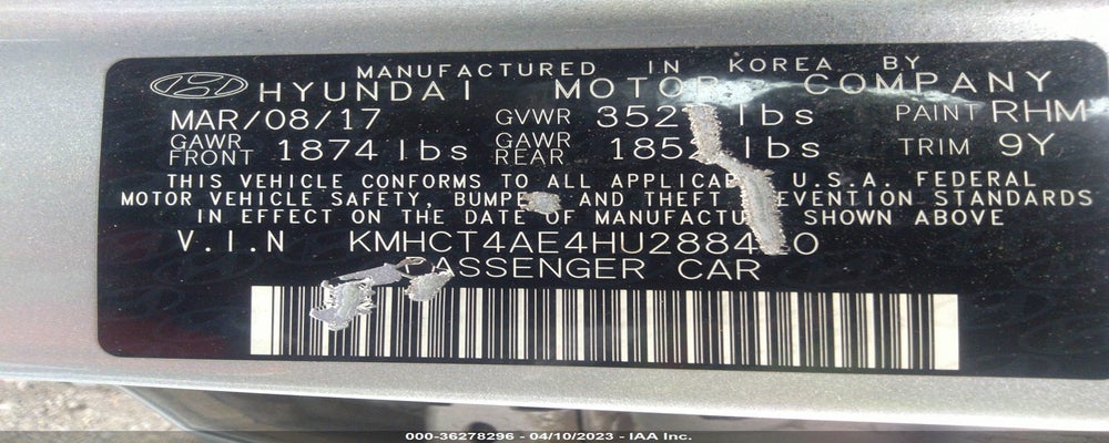 KMHCT4AE4HU288420 2017 HYUNDAI ACCENT photo no. 9