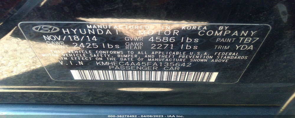 KMHEC4A45FA135642 2015 HYUNDAI SONATA HYBRID photo no. 9