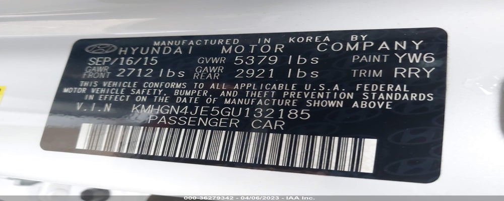 KMHGN4JE5GU132185 2016 HYUNDAI GENESIS photo no. 9