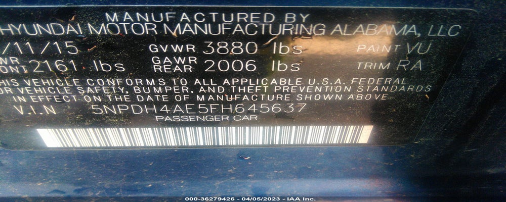 5NPDH4AE5FH645637 2015 HYUNDAI ELANTRA photo no. 9