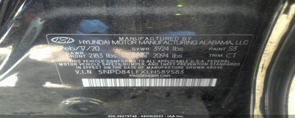 5NPD84LFXLH589583 2020 HYUNDAI ELANTRA photo no. 9