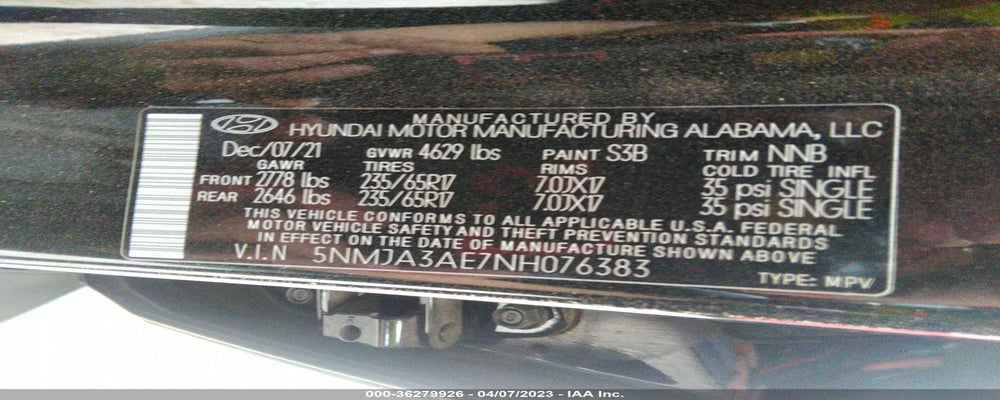 5NMJA3AE7NH076383 2022 HYUNDAI TUCSON photo no. 9