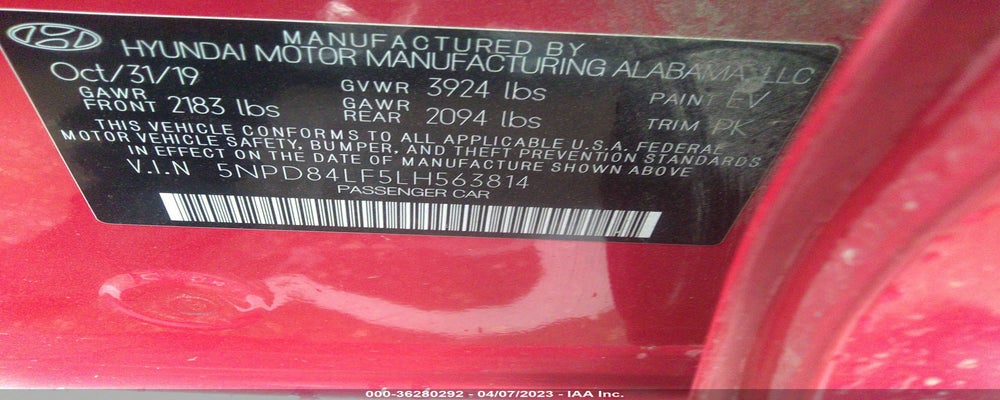 5NPD84LF5LH563814 2020 HYUNDAI ELANTRA photo no. 9