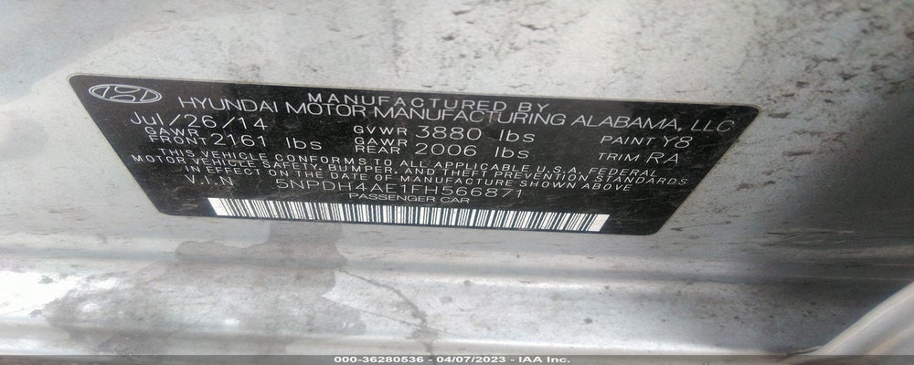 5NPDH4AE1FH566871 2015 HYUNDAI ELANTRA photo no. 9