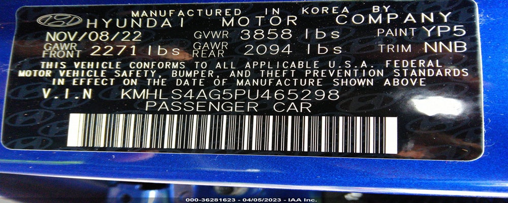 KMHLS4AG5PU465298 2023 HYUNDAI ELANTRA photo no. 9