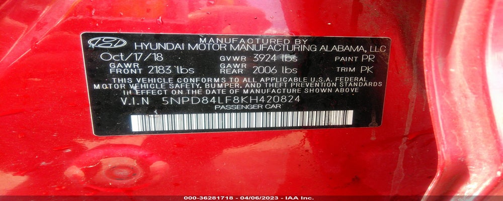 5NPD84LF8KH420824 2019 HYUNDAI ELANTRA photo no. 9