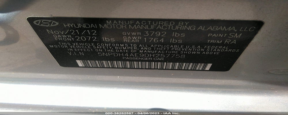 5NPDH4AE9DH257758 2013 HYUNDAI ELANTRA photo no. 9