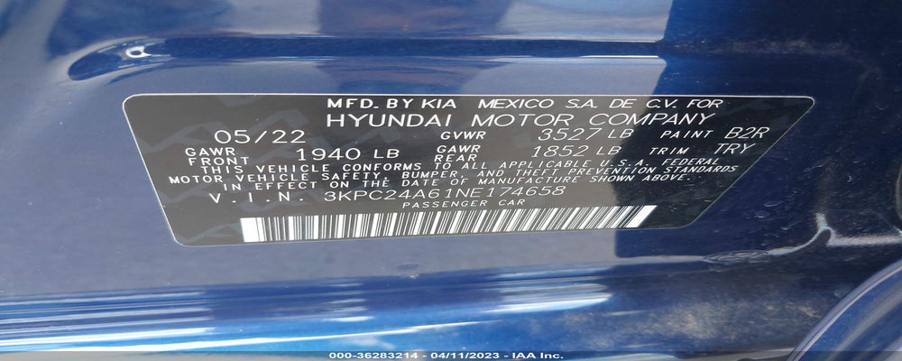 3KPC24A61NE174658 2022 HYUNDAI ACCENT photo no. 9