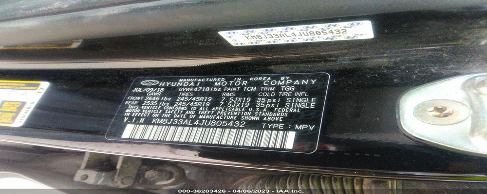 KM8J33AL4JU805432 2018 HYUNDAI TUCSON photo no. 9