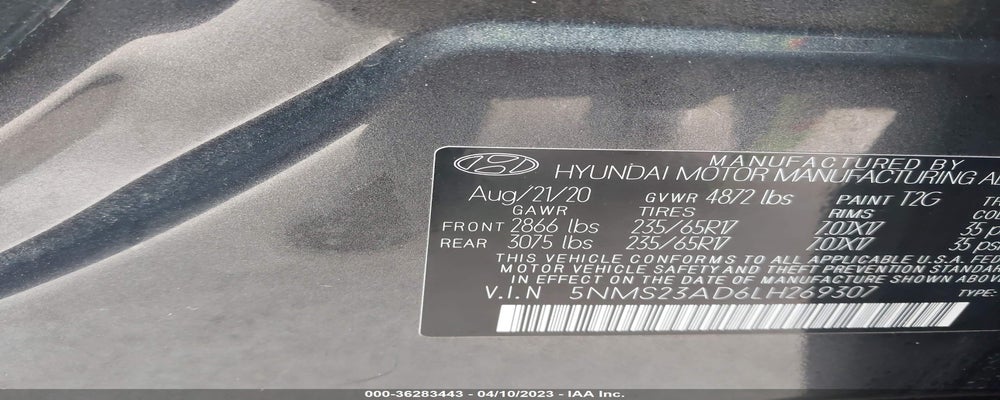 5NMS23AD6LH269307 2020 HYUNDAI SANTA FE photo no. 9