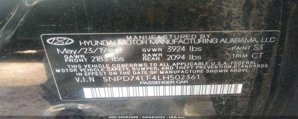 5NPD74LF4LH502361 2020 HYUNDAI ELANTRA photo no. 9
