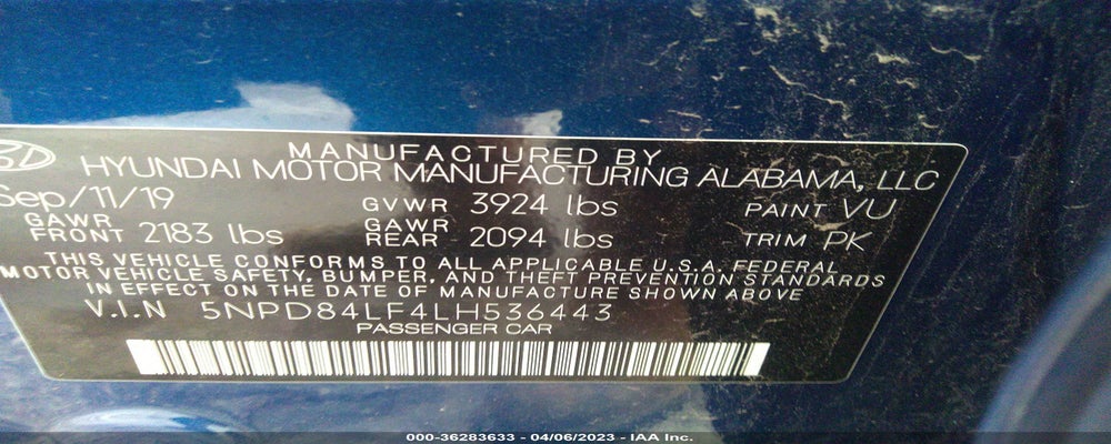 5NPD84LF4LH536443 2020 HYUNDAI ELANTRA photo no. 9