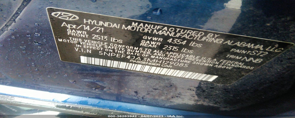 5NPEF4JA3MH129085 2021 HYUNDAI SONATA photo no. 9