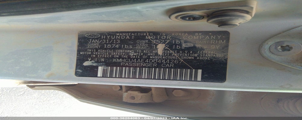 KMHCU4AE4DU444267 2013 HYUNDAI ACCENT photo no. 9