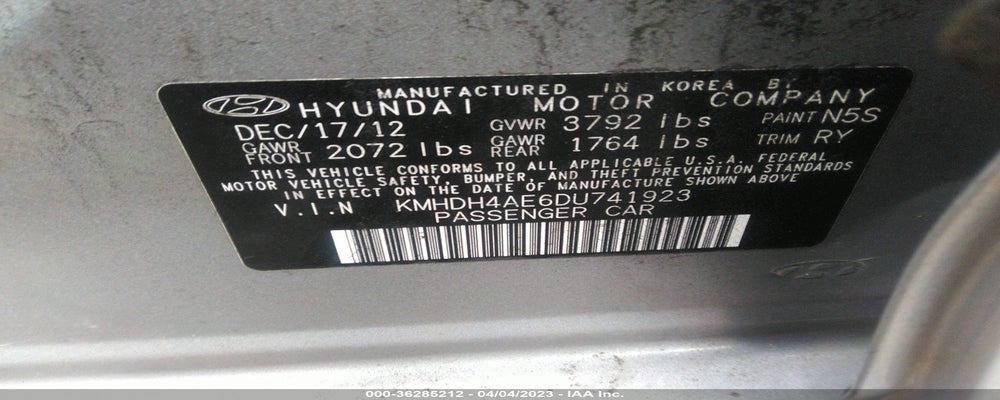 KMHDH4AE6DU741923 2013 HYUNDAI ELANTRA photo no. 9