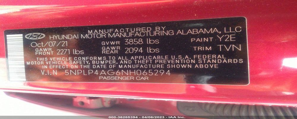 5NPLP4AG6NH065294 2022 HYUNDAI ELANTRA photo no. 9