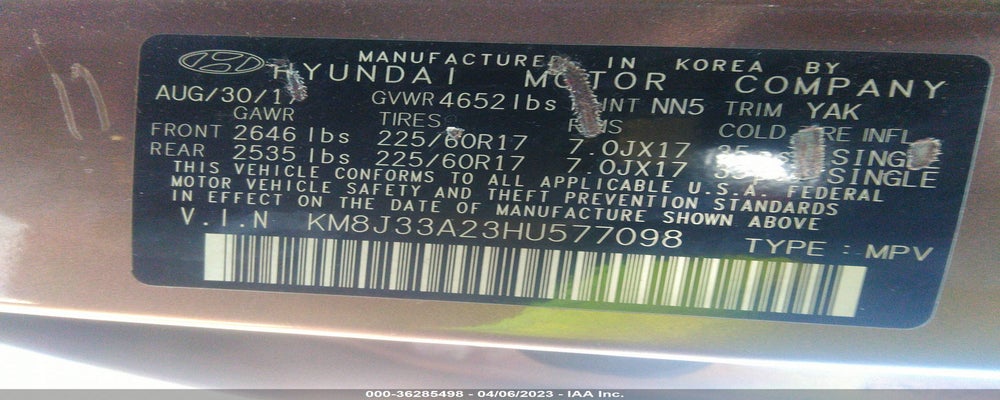KM8J33A23HU577098 2017 HYUNDAI TUCSON photo no. 9