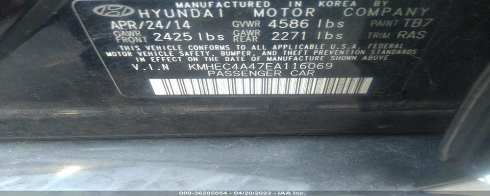 KMHEC4A47EA116069 2014 HYUNDAI SONATA HYBRID photo no. 9