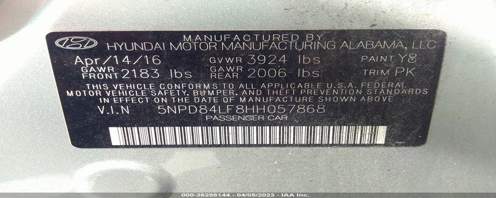 5NPD84LF8HH057868 2017 HYUNDAI ELANTRA photo no. 9