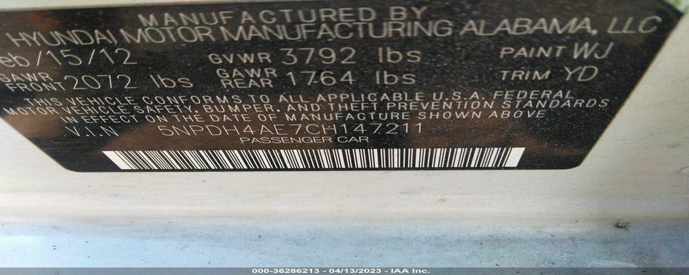 5NPDH4AE7CH147211 2012 HYUNDAI ELANTRA photo no. 9