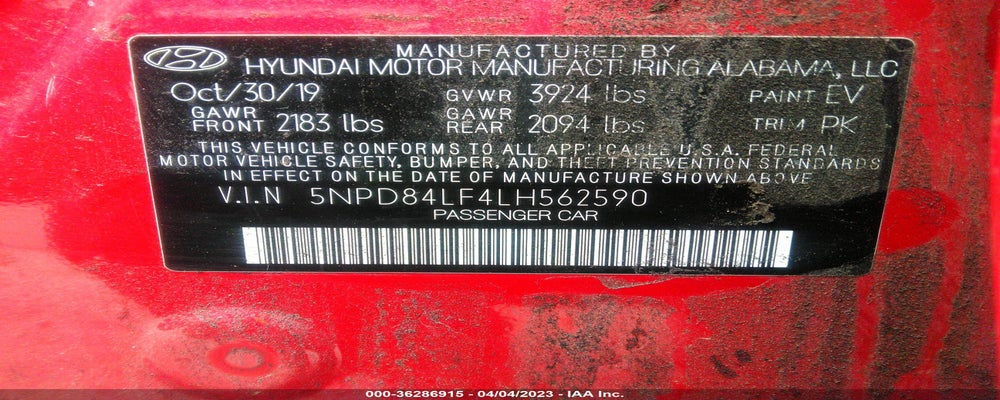 5NPD84LF4LH562590 2020 HYUNDAI ELANTRA photo no. 9