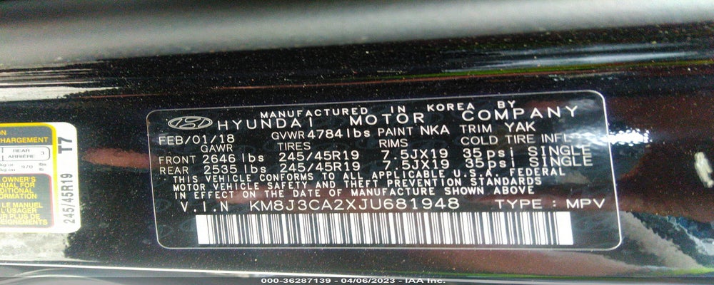 KM8J3CA2XJU681948 2018 HYUNDAI TUCSON photo no. 9