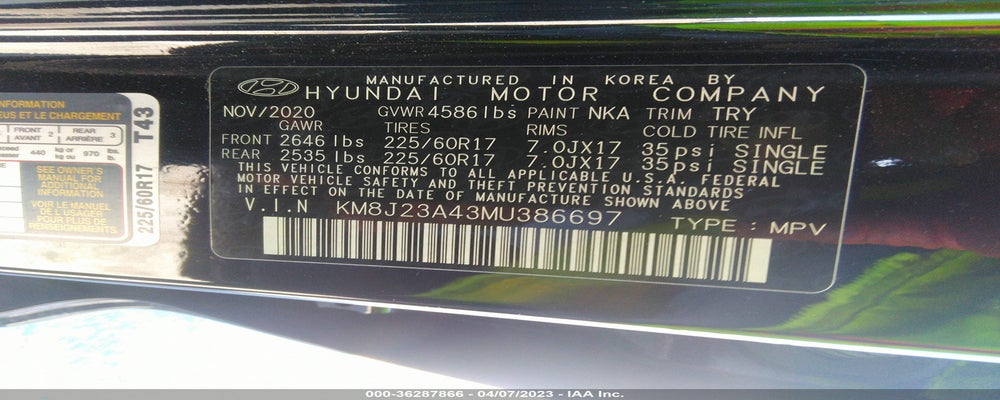 KM8J23A43MU386697 2021 HYUNDAI TUCSON photo no. 9