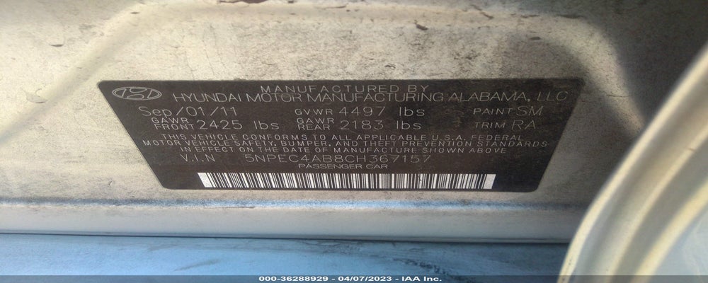 5NPEC4AB8CH367157 2012 HYUNDAI SONATA photo no. 9