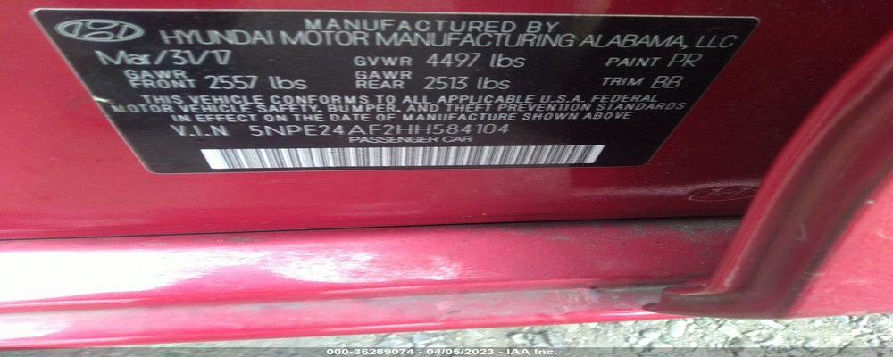 5NPE24AF2HH584104 2017 HYUNDAI SONATA photo no. 9