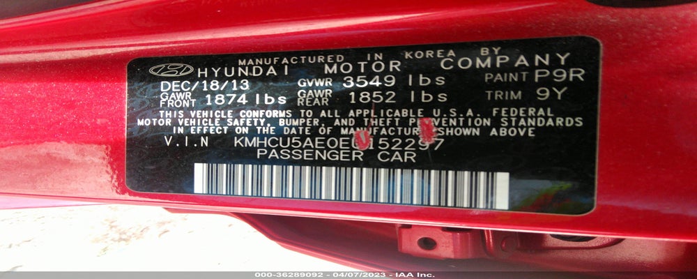KMHCU5AE0EU152297 2014 HYUNDAI ACCENT photo no. 9