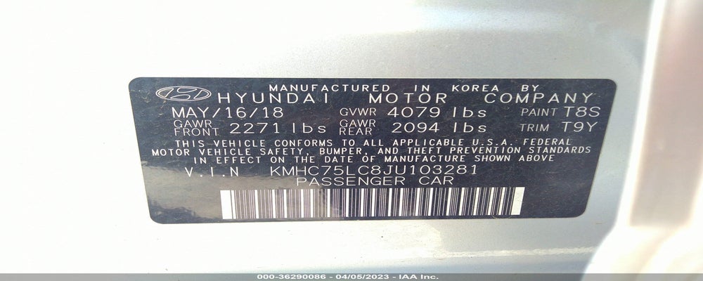 KMHC75LC8JU103281 2018 HYUNDAI IONIQ HYBRID photo no. 9