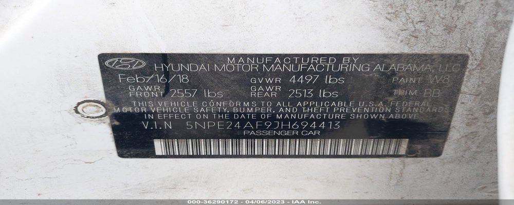 5NPE24AF9JH694413 2018 HYUNDAI SONATA photo no. 9