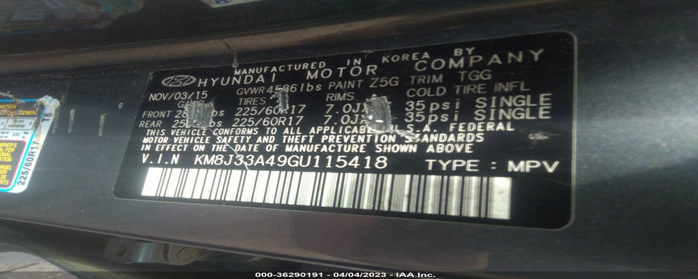 KM8J33A49GU115418 2016 HYUNDAI TUCSON photo no. 9