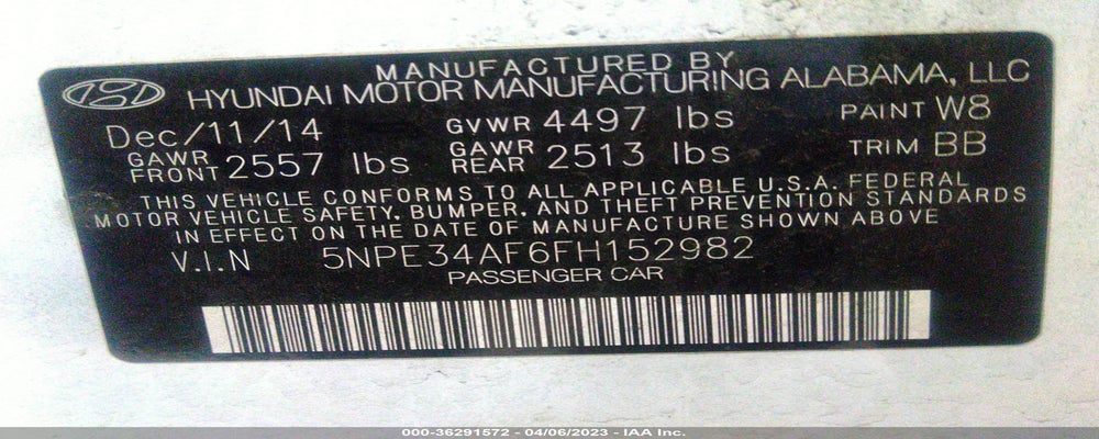 5NPE34AF6FH152982 2015 HYUNDAI SONATA photo no. 9