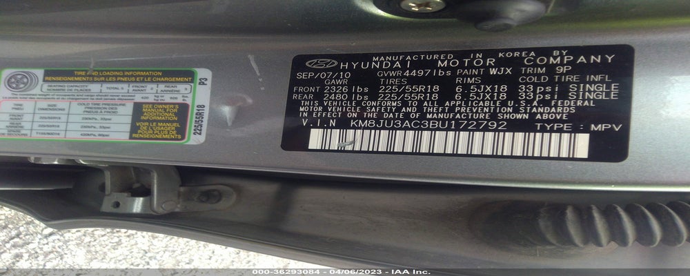 KM8JU3AC3BU172792 2011 HYUNDAI TUCSON photo no. 9