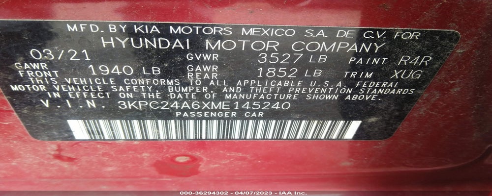 3KPC24A6XME145240 2021 HYUNDAI ACCENT photo no. 9