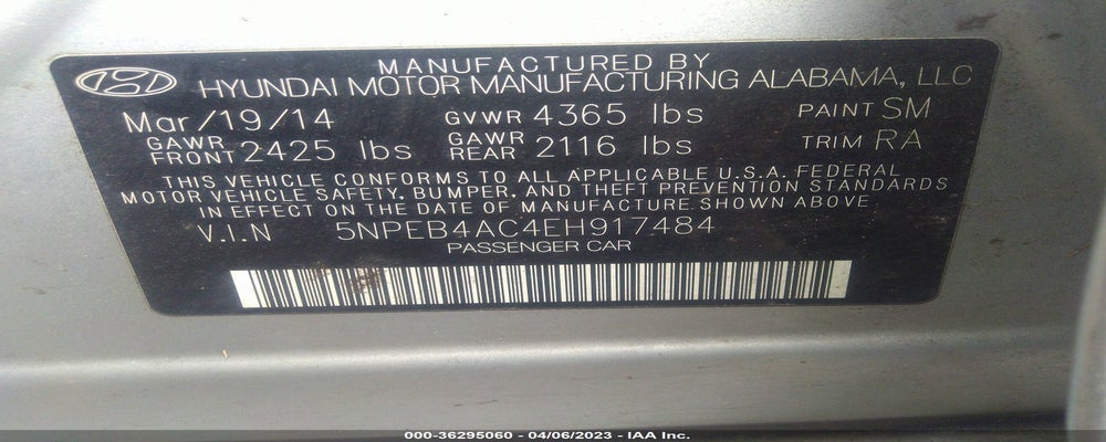 5NPEB4AC4EH917484 2014 HYUNDAI SONATA photo no. 9