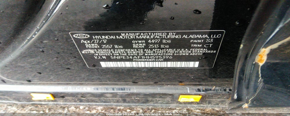 5NPE34AF1HH595396 2017 HYUNDAI SONATA photo no. 9
