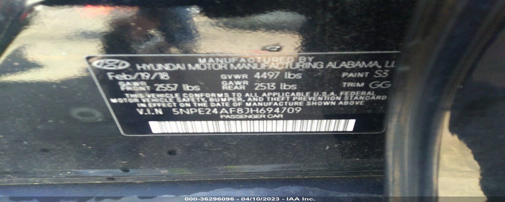 5NPE24AF8JH694709 2018 HYUNDAI SONATA photo no. 9