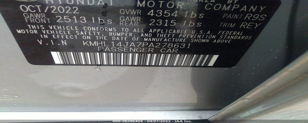 KMHL14JA7PA278631 2023 HYUNDAI SONATA photo no. 9