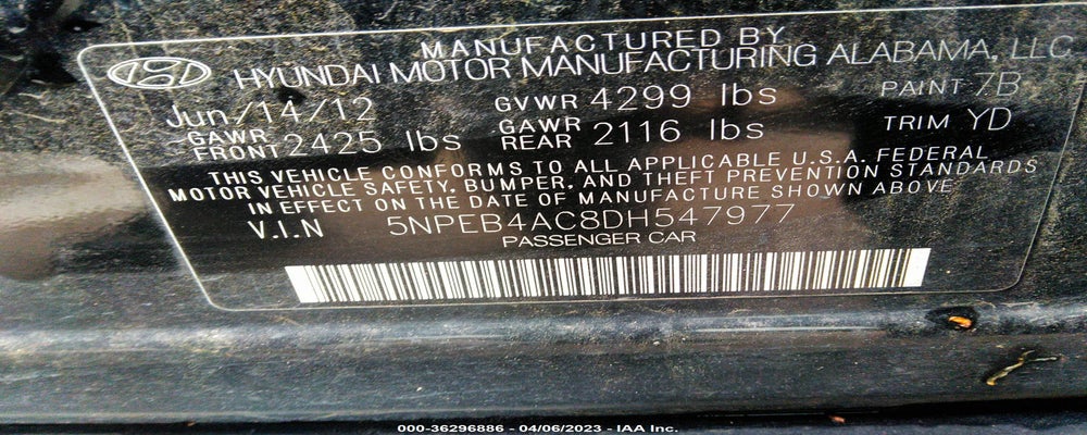5NPEB4AC8DH547977 2013 HYUNDAI SONATA photo no. 9