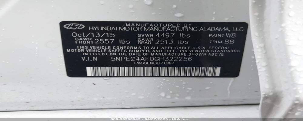 5NPE24AF0GH322256 2016 HYUNDAI SONATA photo no. 9